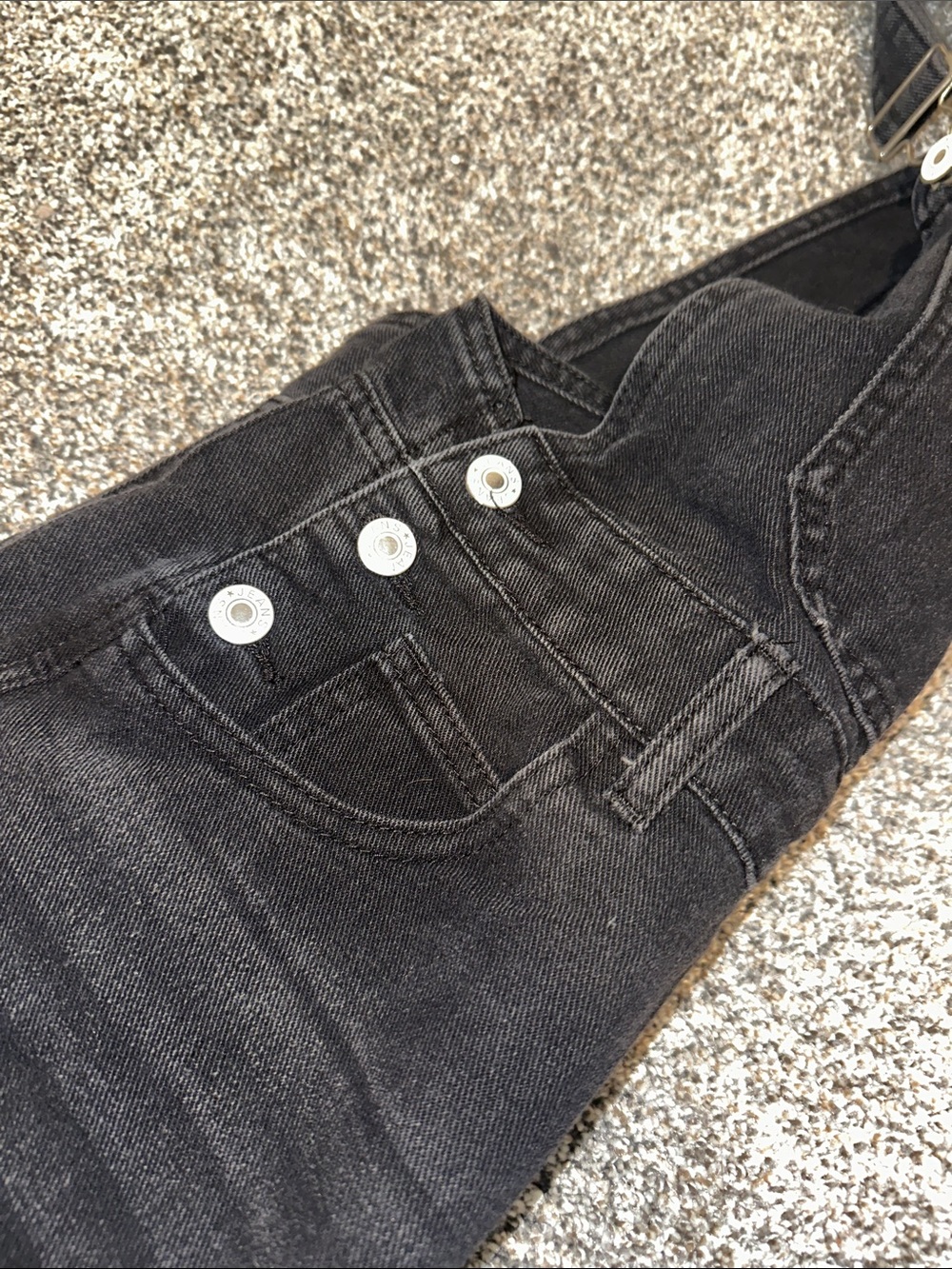 Black Washed Denim Overalls - Picture 5 of 7